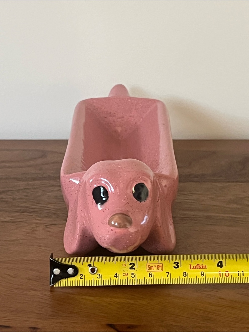 Vintage MCM Pink Speckled Ceramic Dachshund Trinket Dish - Picture 11 of 13